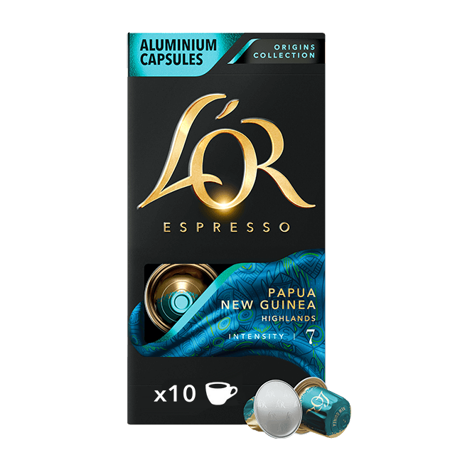 Kapsułki z kawą LOR Espresso Papua Nowa Gwinea 10 szt., kompatybilne z Nespresso*, 100% Arabica