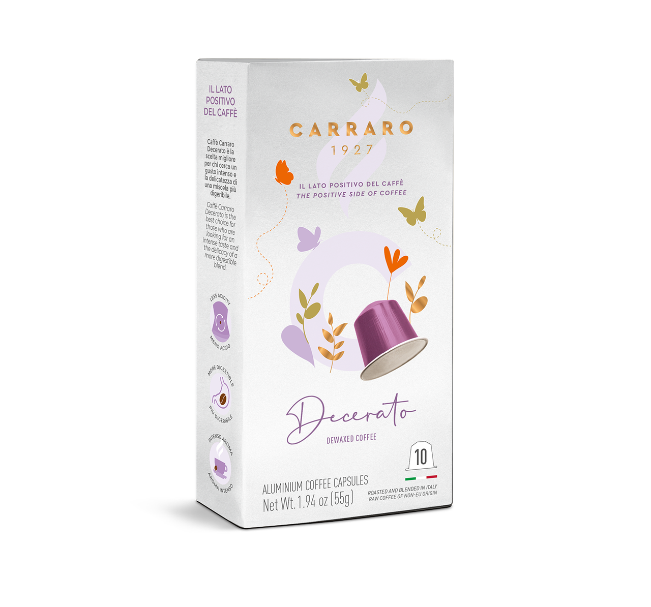 Kawa w kapsułkach aluminiowych Nespresso Decerato Carraro 10 szt.