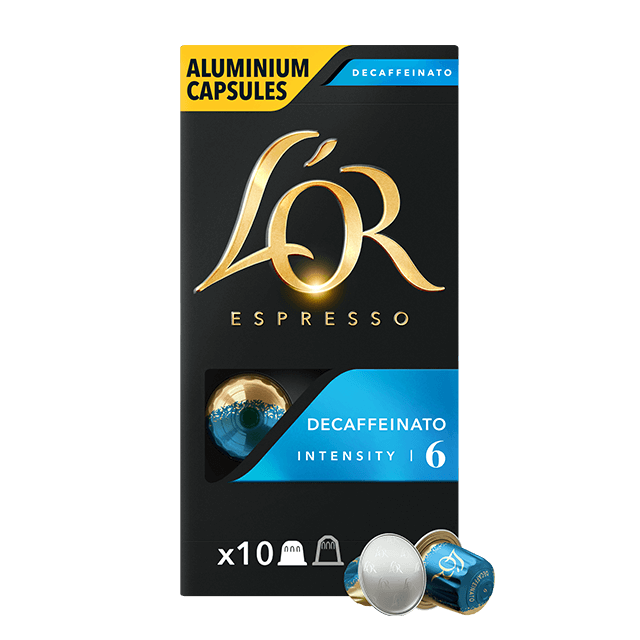 Kapsułki do kawy Lor Espresso Decaffeinato (bezkofeinowe) 10 szt., kompatybilne z Nespresso*, 100% Arabica