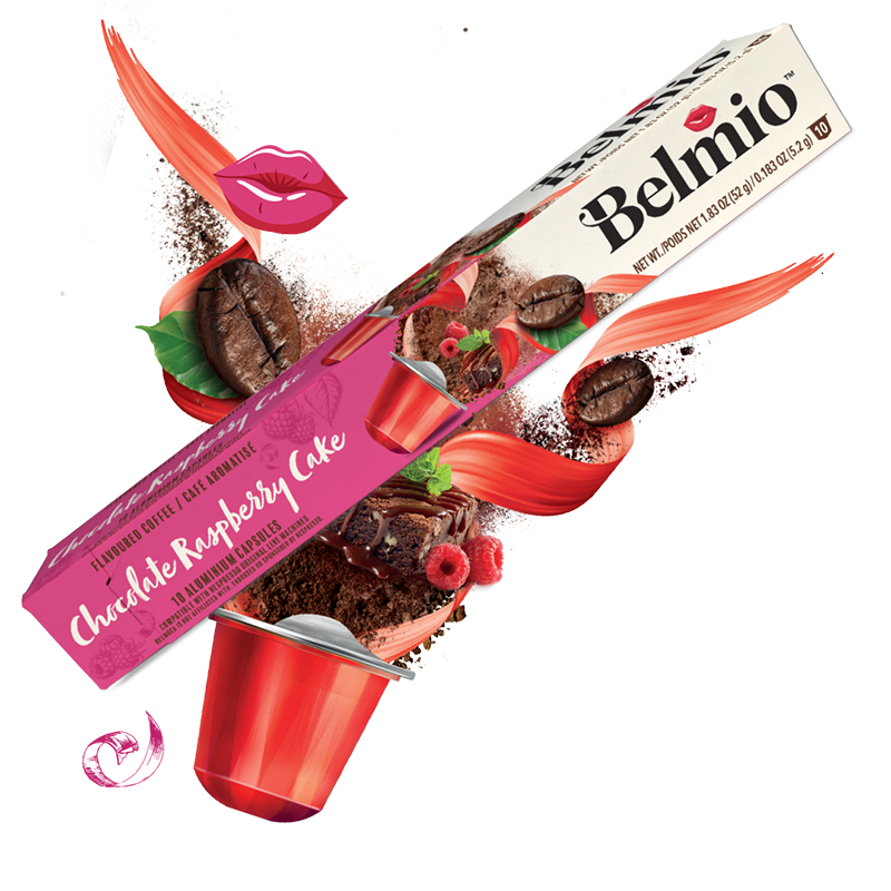 Kapsułki do kawy Belmio Chocolate Raspberry Cake w formacie Nespresso