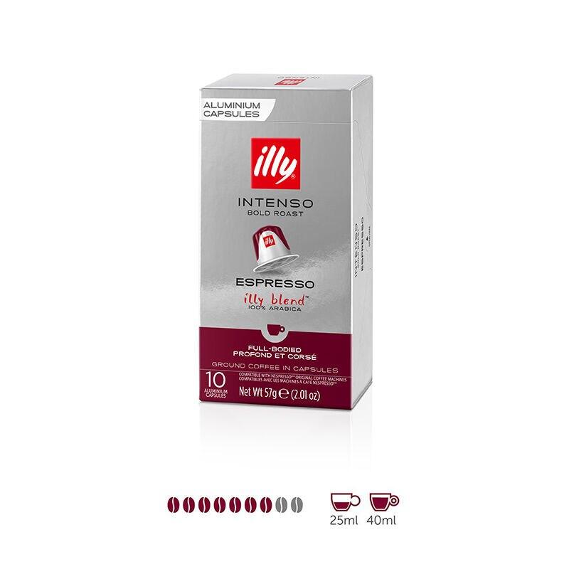 Kapsułki do kawy Illy Intenso Espresso 10 szt., kompatybilne z Nespresso*, 100% Arabica
