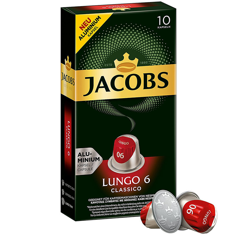 Kawa w kapsułkach Nespresso Jacobs Lungo 6 Classico (10 szt.).