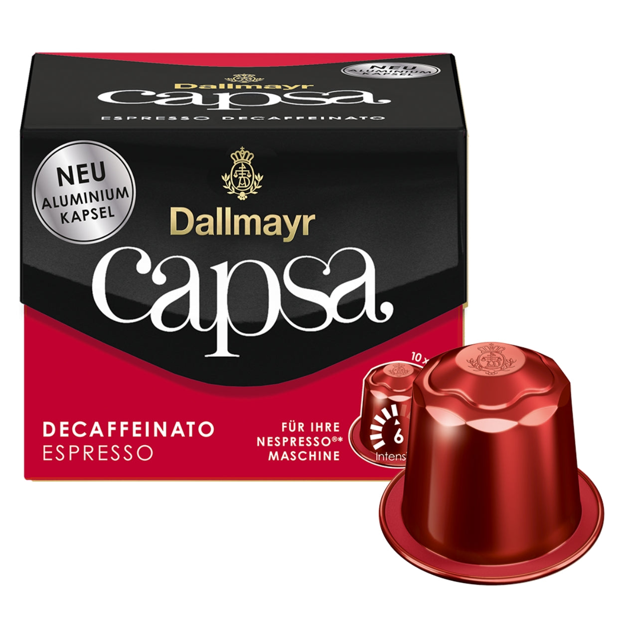 Kawa w kapsułkach Nespresso Dallmayr Capsa Espresso Decaffeinato, 10 szt.
