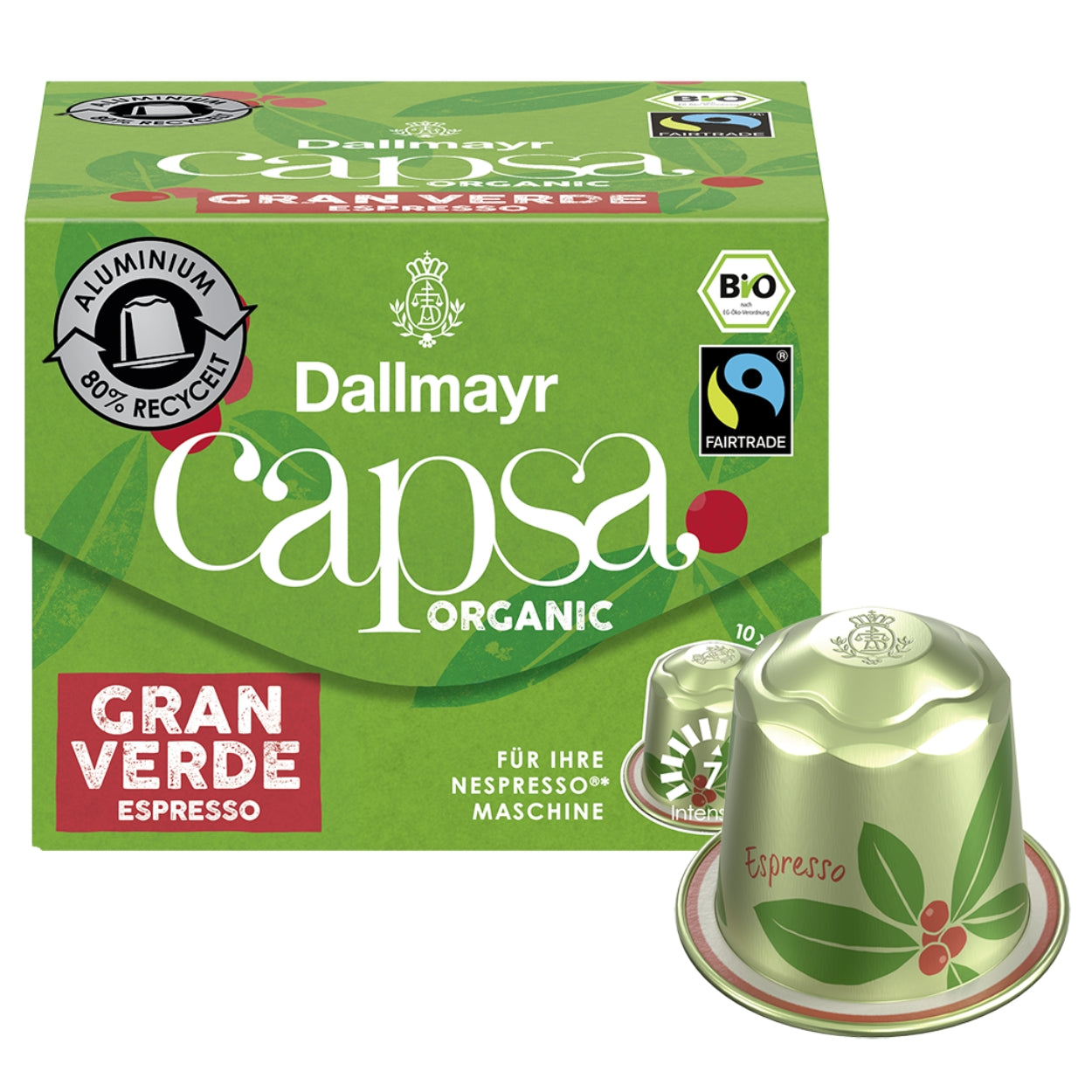 Kapsułki do kawy Nespresso Dallmayr Capsa Gran Verde Espresso Bio, 10 szt.
