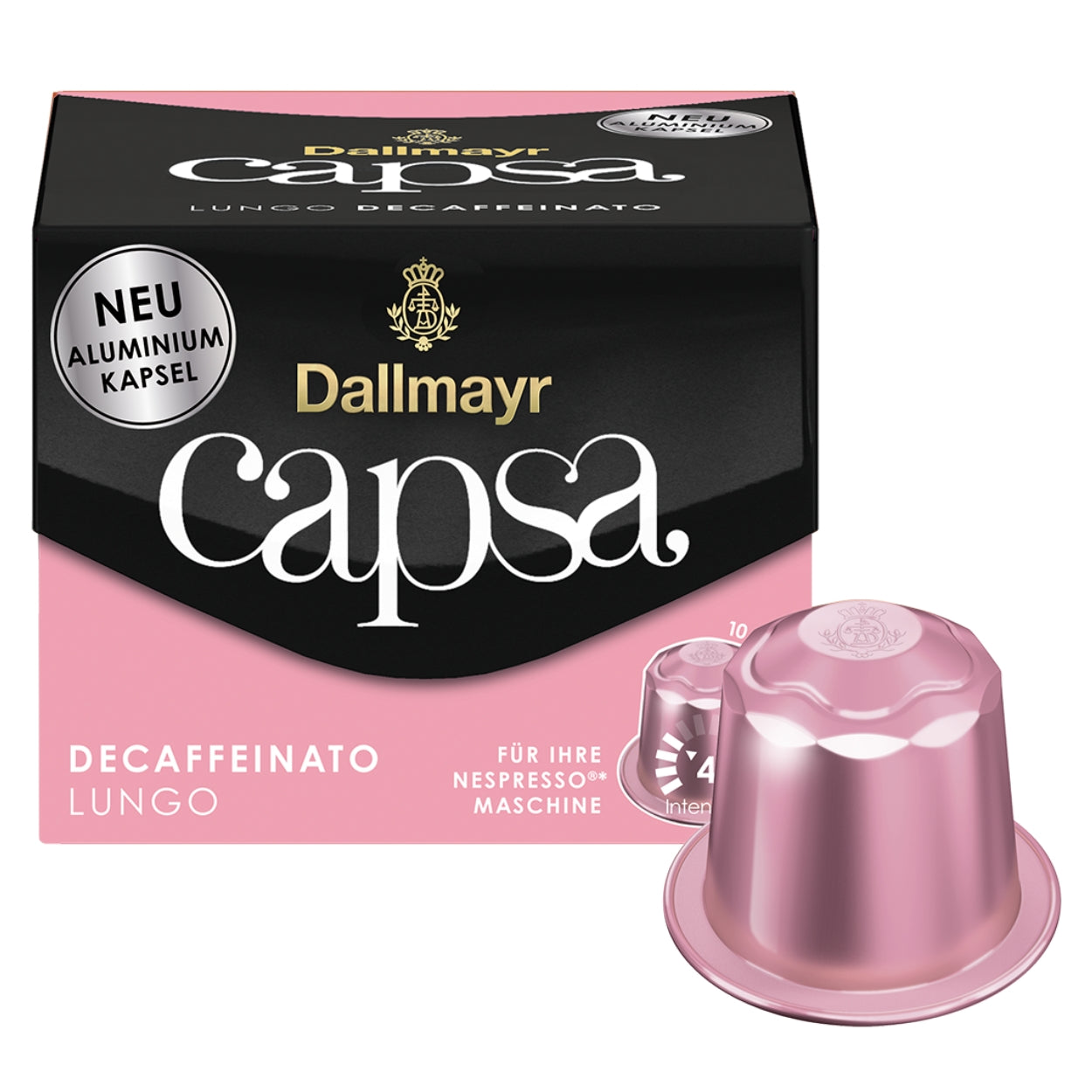 Kawa w kapsułkach Nespresso Dallmayr Capsa Lungo Decaffeinato, 10 szt.