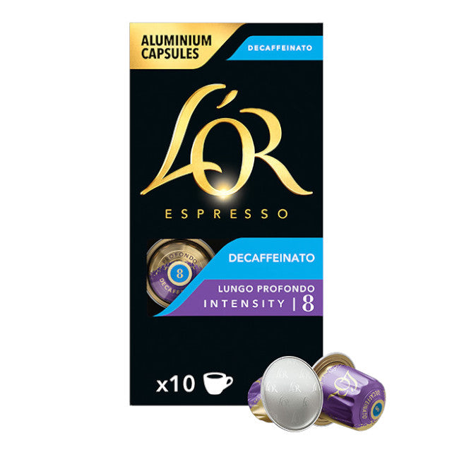 Kawa w kapsułkach Nespresso L'OR Lungo Profondo Decaffeinato, 10 szt.